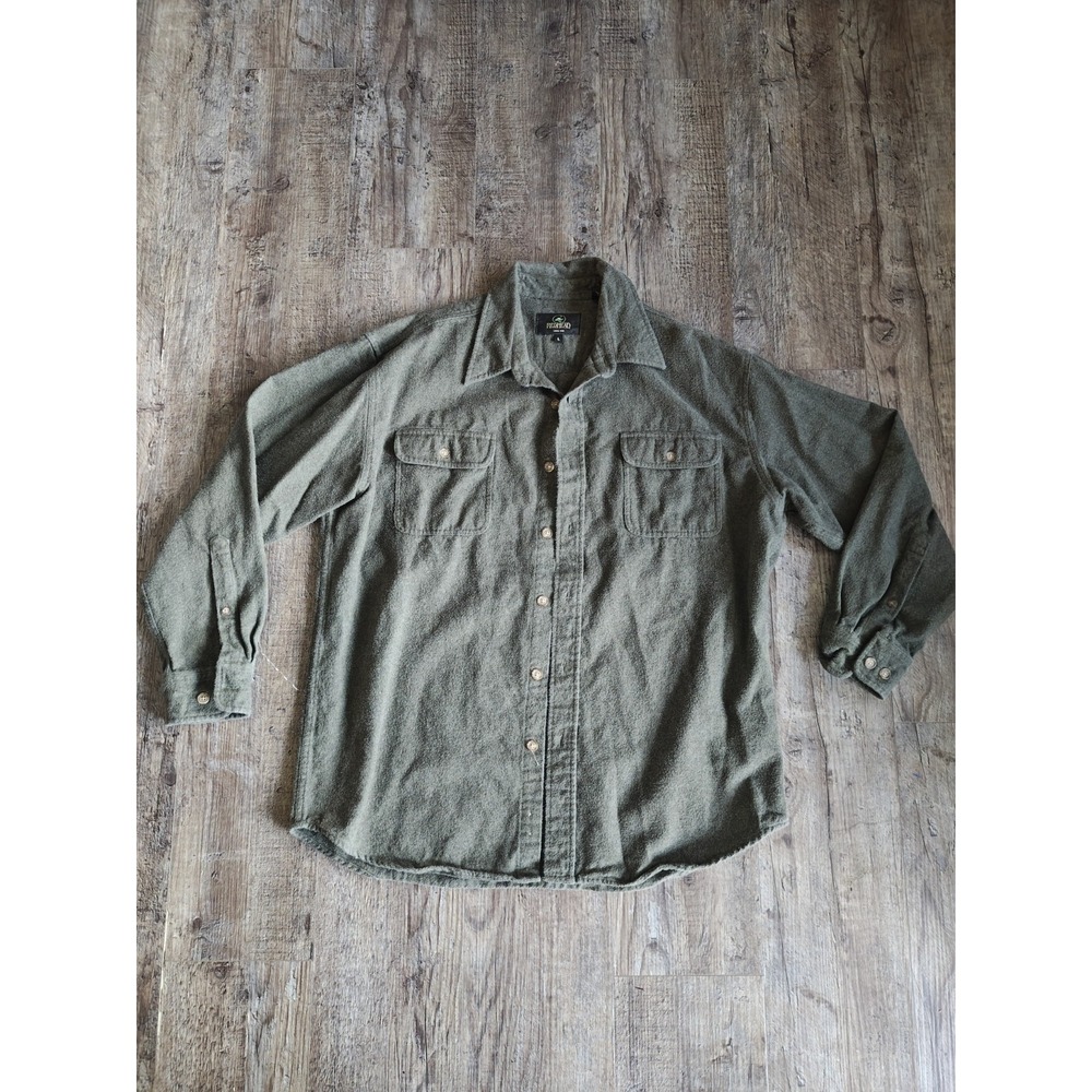 Red Head Brand Men's Long Sleeve Flannel Button Up Grey Size L
